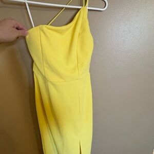 Hello Molly Yellow One Shoulder Midi Dress NWT Size Small